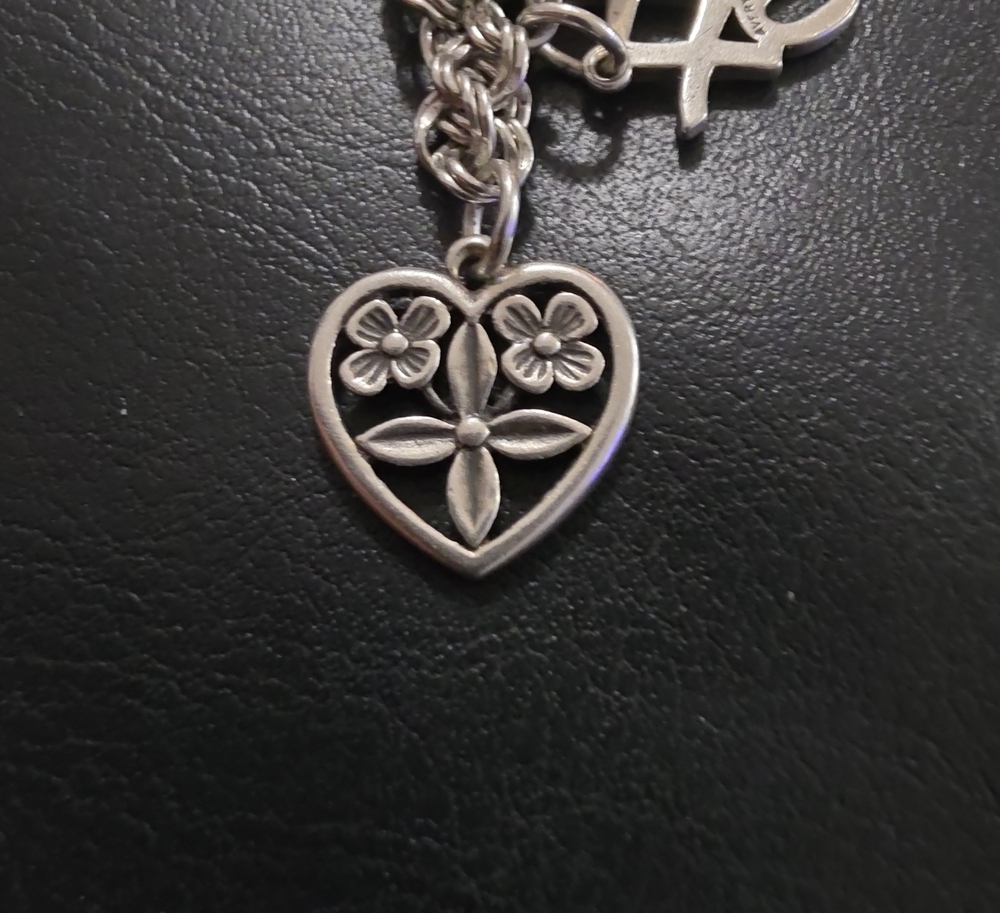 James Avery Silver Heart Flower Charm